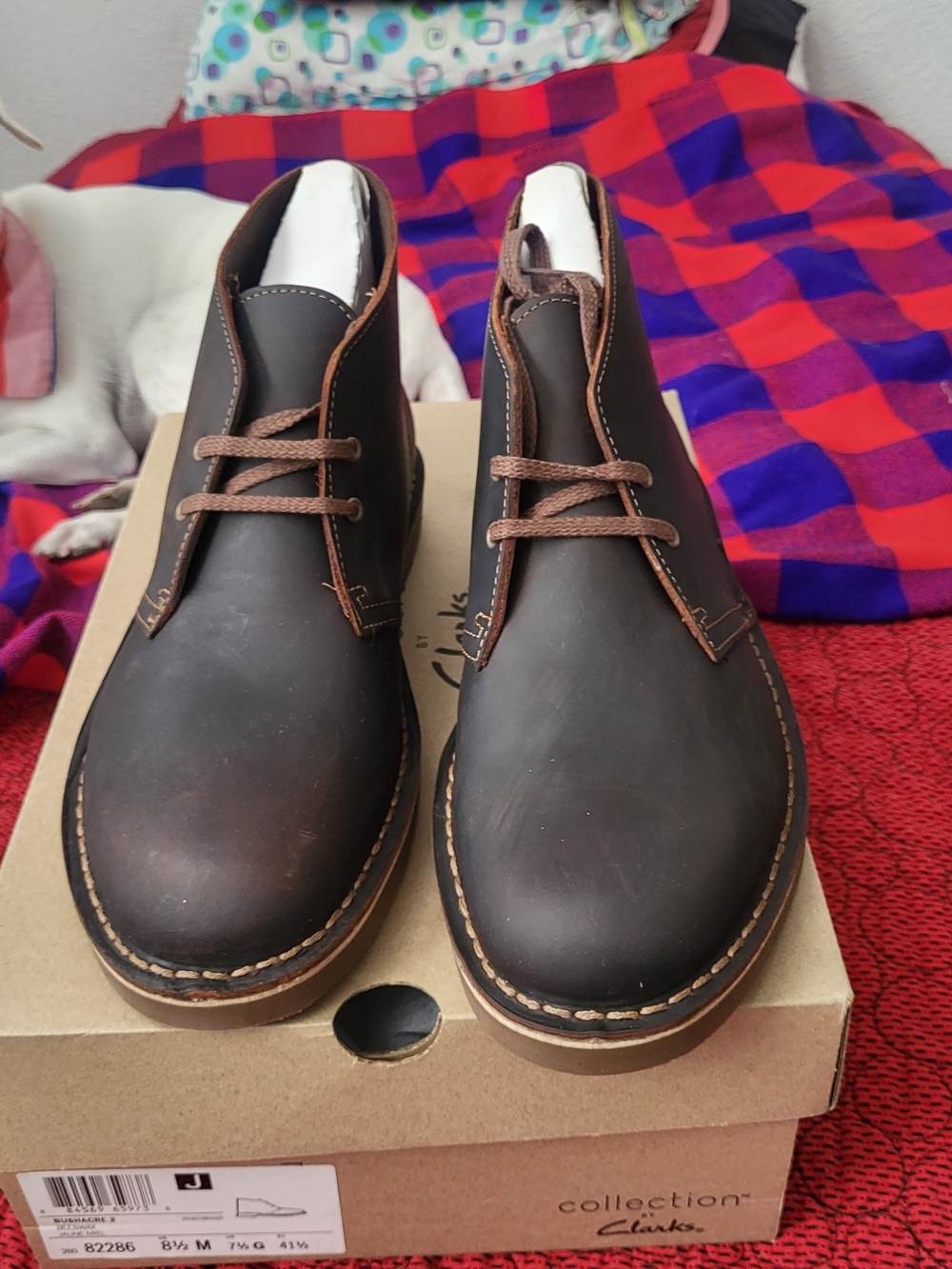 Clarks NIB Bushacre 2 Leather Chukka Boots In Beeswax, Mens Size 8.5